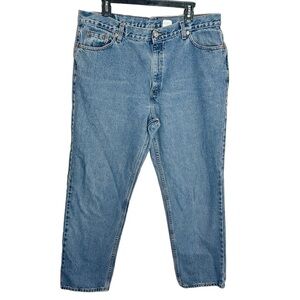 Vintage Levi's 512 straight leg slim fit medium wash rigid denim jeans size 18